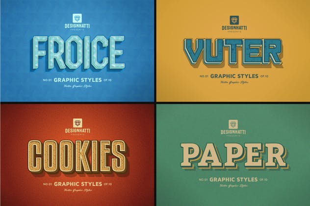 复古风格AI字体样式合集v02 Retro Vintage Text Styles Vol.02插图(1)