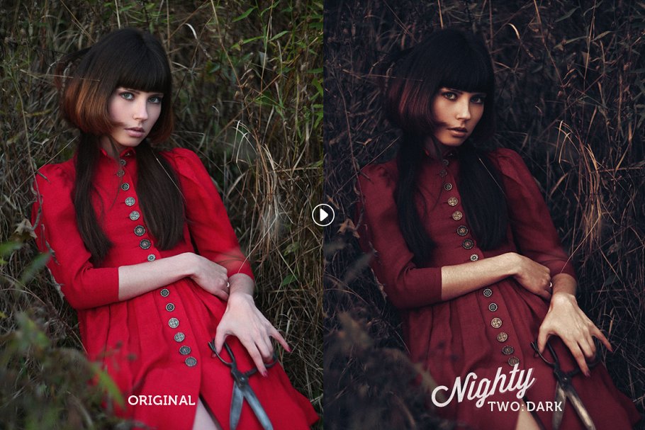 暗色调夜间模式照片特效PS动作 Nighty Artistic Photoshop Actions插图(2)