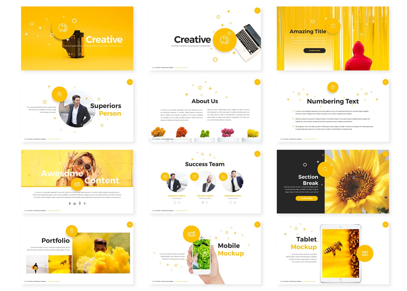 时尚配色的Google Slides幻灯片powerpoint演示模版（pptx）插图(2)