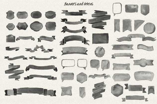 水彩花卉PS印章画笔笔刷 Floral Watercolor PS Stamp Brushes插图(6)