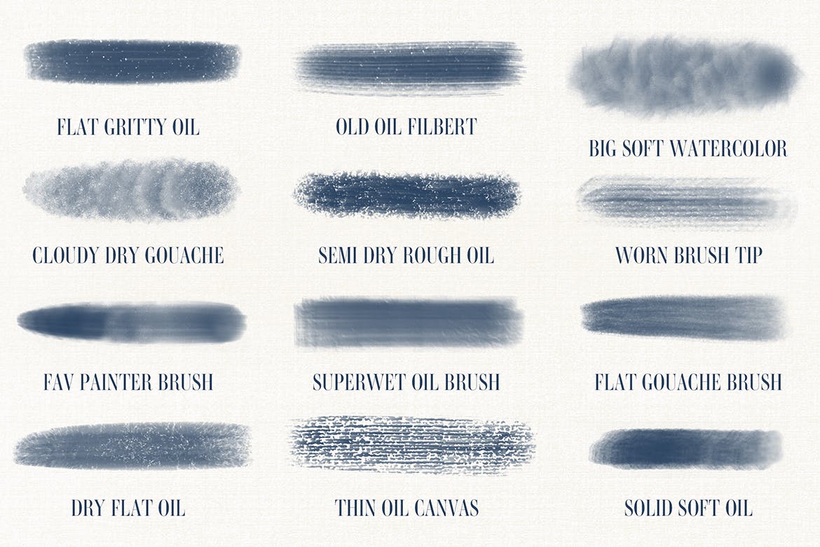 油画水彩画插画师必备Procreate美术画笔笔刷 Art Brushes for Procreate插图(4)