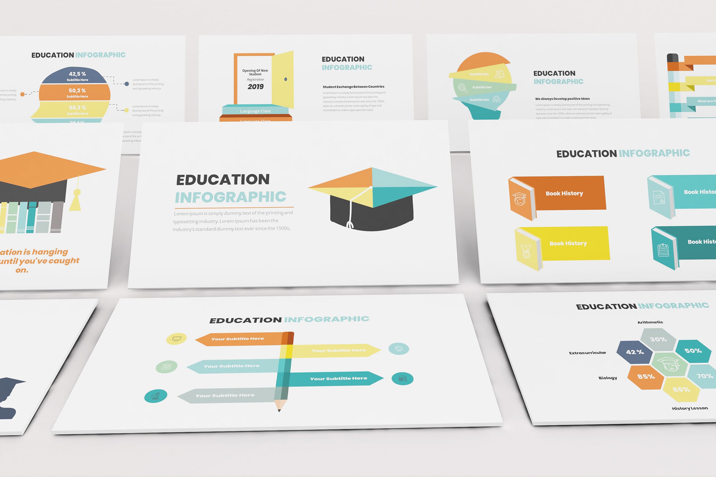 教育主题信息图表设计素材库精选Keynote模板模板 Education Infographic Keynote Template插图