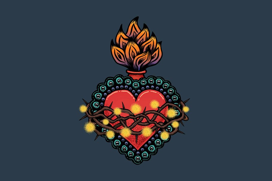 纹身艺术图案AI笔刷 Tattoo Style Art Brushes插图(4)