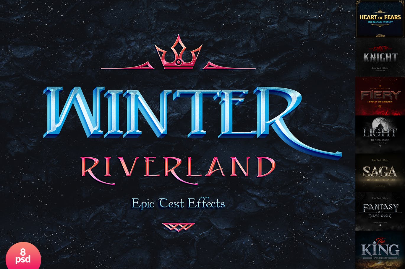 史诗文字标题字体效果PSD图层样式模板 Epic Text Effects插图