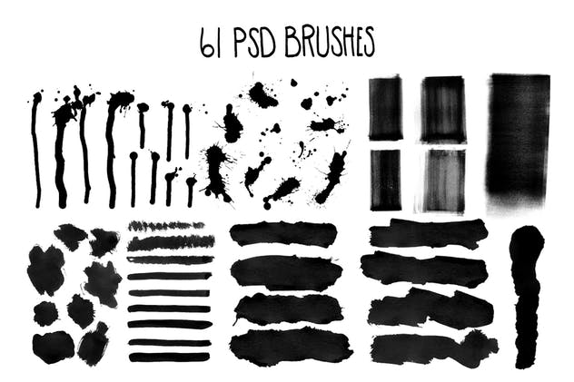 墨水艺术PS画笔笔刷（点/滴/滚刷/笔画） Inky Goodness插图(1)