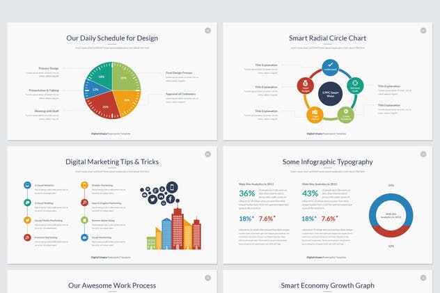 数据信息科技风格PPT幻灯片模板下载 Digital Utopia PowerPoint Template插图(5)