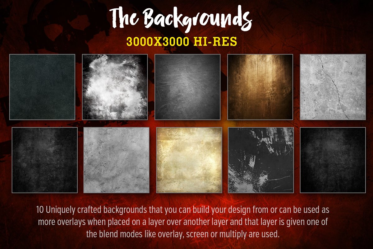 Procreate专用Grunge骷髅风格巨无霸笔刷套装插图(1)