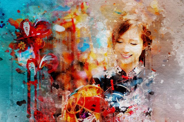 油画泼墨效果PS动作 Splash Art Photoshop Action插图(5)