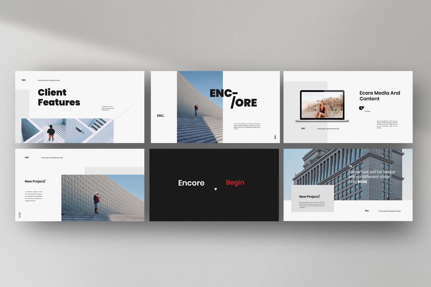 极简主义设计风格建筑设计商业服务素材库精选PPT模板 ENCORE – Minimal Business Powerpoint插图(4)