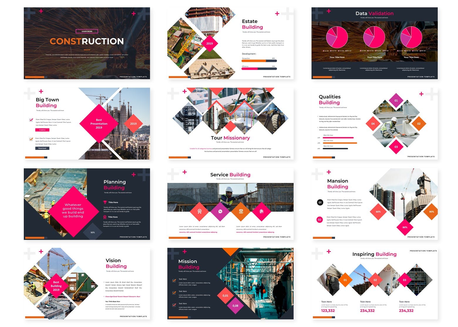 建筑案例演示Keynote幻灯片模板 Contruction – Keynote Template插图(1)