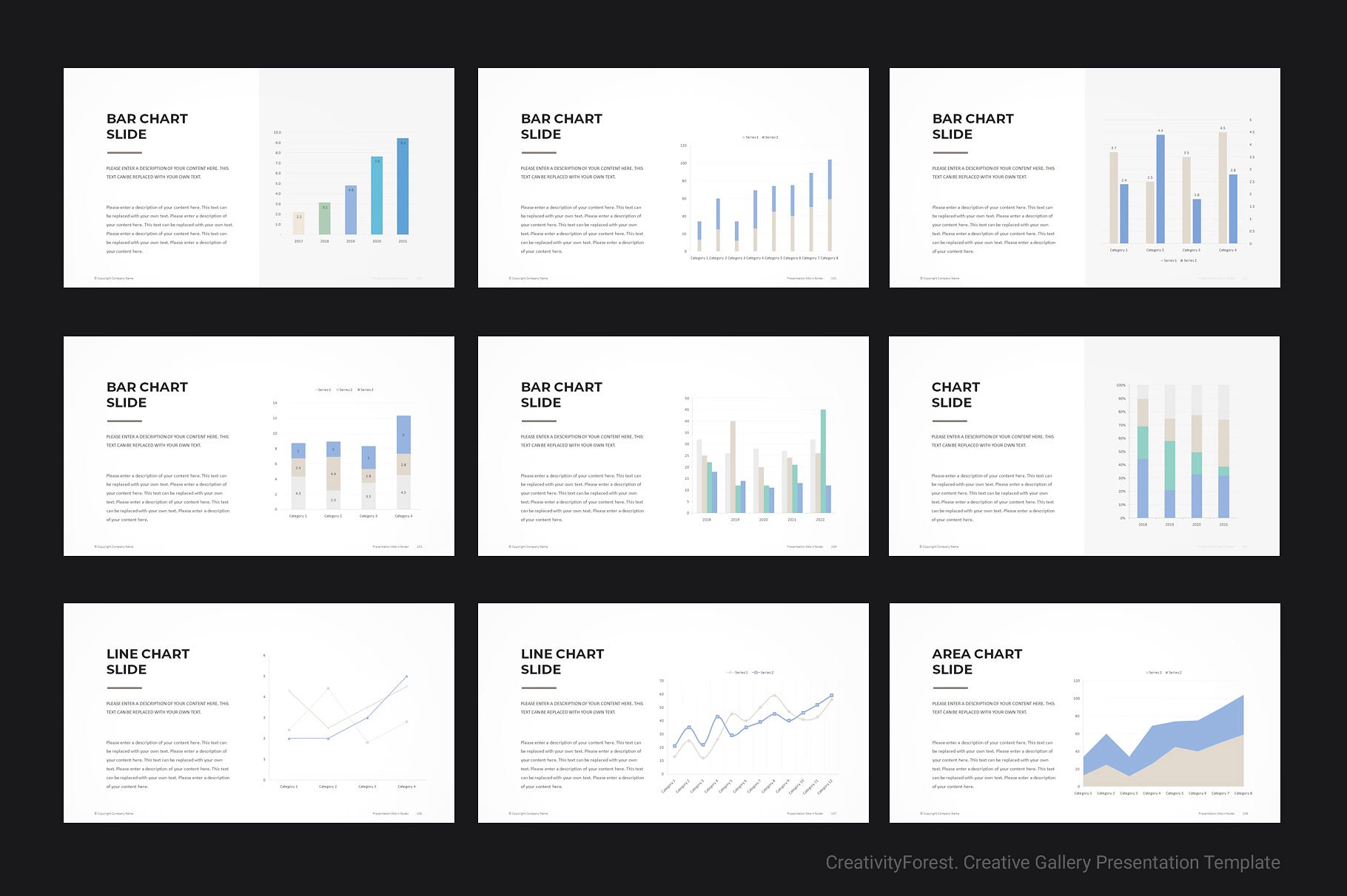 创意极简的投资组合PPT模板下载 Creative Gallery PowerPoint Template [pptx,otf]插图(12)