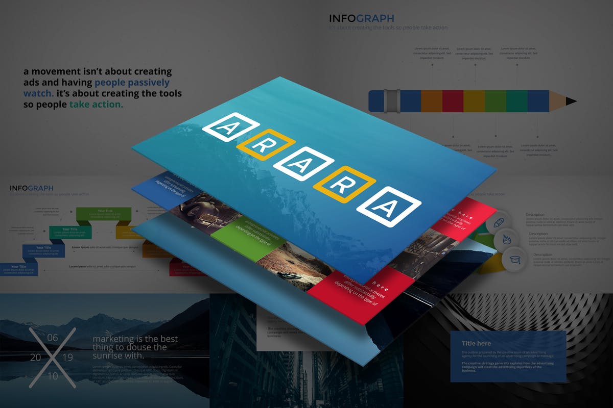 通用性强的一套创意企业PPT幻灯片模板下载 ARARA Powerpoint Template插图