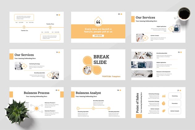 初创项目路演Keynote幻灯片演示模板 Ventura – Startup Keynote Presentation插图(3)