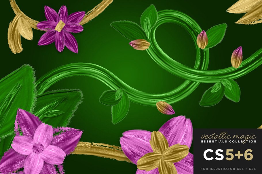 油画画笔笔画笔刷 Vectallic Magic CS5+6 Vector Brushes插图(13)