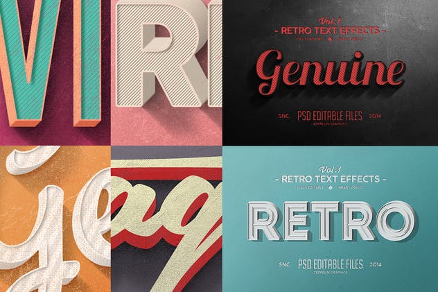 经典复古文本图层样式v1 Vintage Text Effects Vol.1插图(4)
