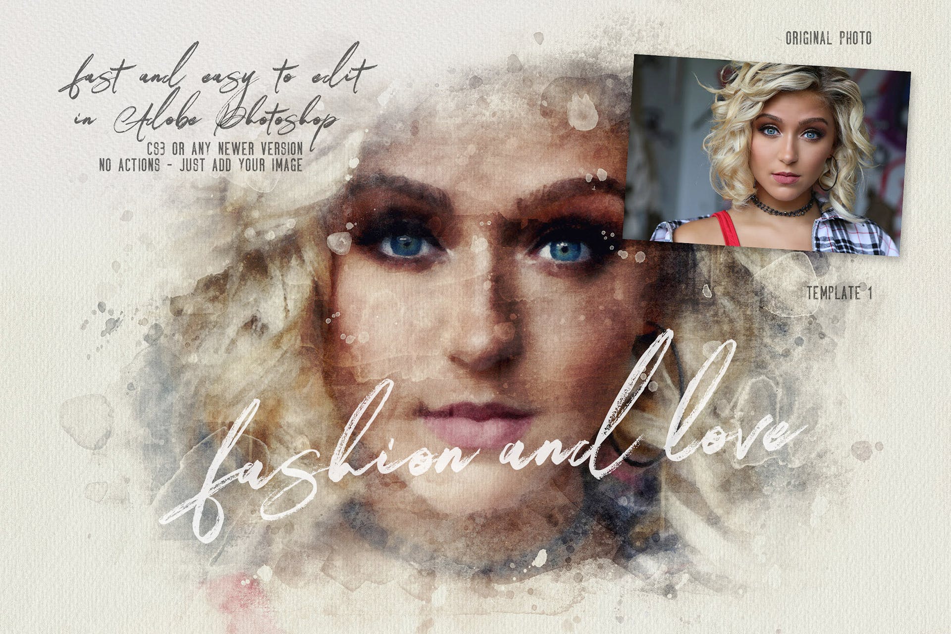 照片转水彩画效果PSD模板 The Ultimate Watercolor Creator 1插图(9)