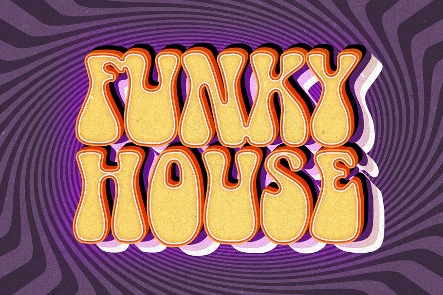 70s年度复古风格文本样式图层 70s Text Effects for Photoshop插图(4)