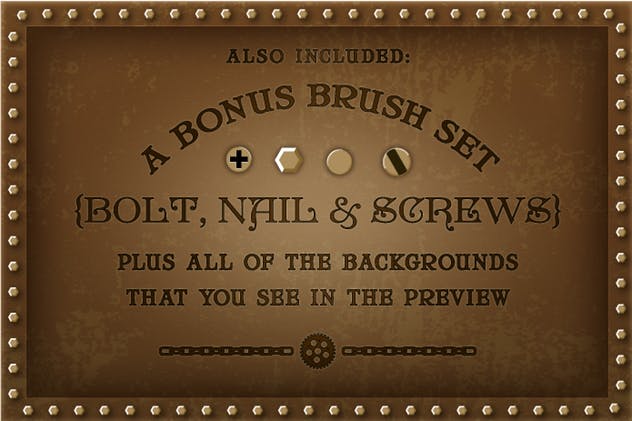 蒸汽朋克艺术风格文本样式、笔刷和背景合集 Steam Punk Text Styles, Brushes and Backgrounds插图(3)