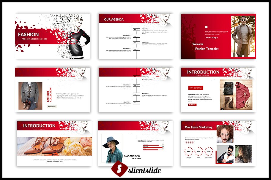 时尚服装类极简主义的keynote幻灯片模板下载Fashion Keynote Template[key]插图(1)