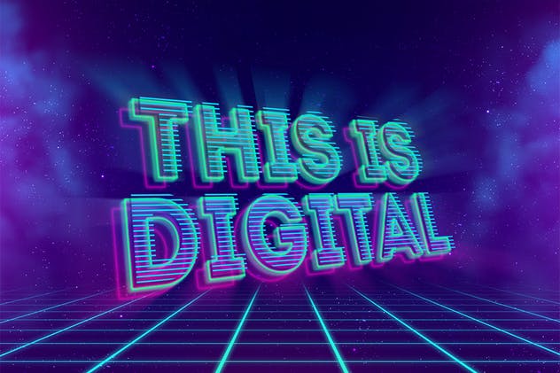 80年代复古风格3D立体PS字体样机模板v2 80’s Style Text Mockups V2插图(8)