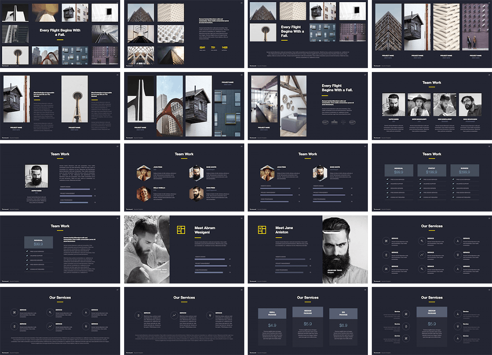 高端商务质感的时尚多功能keynote幻灯片演示模版（key）插图(1)
