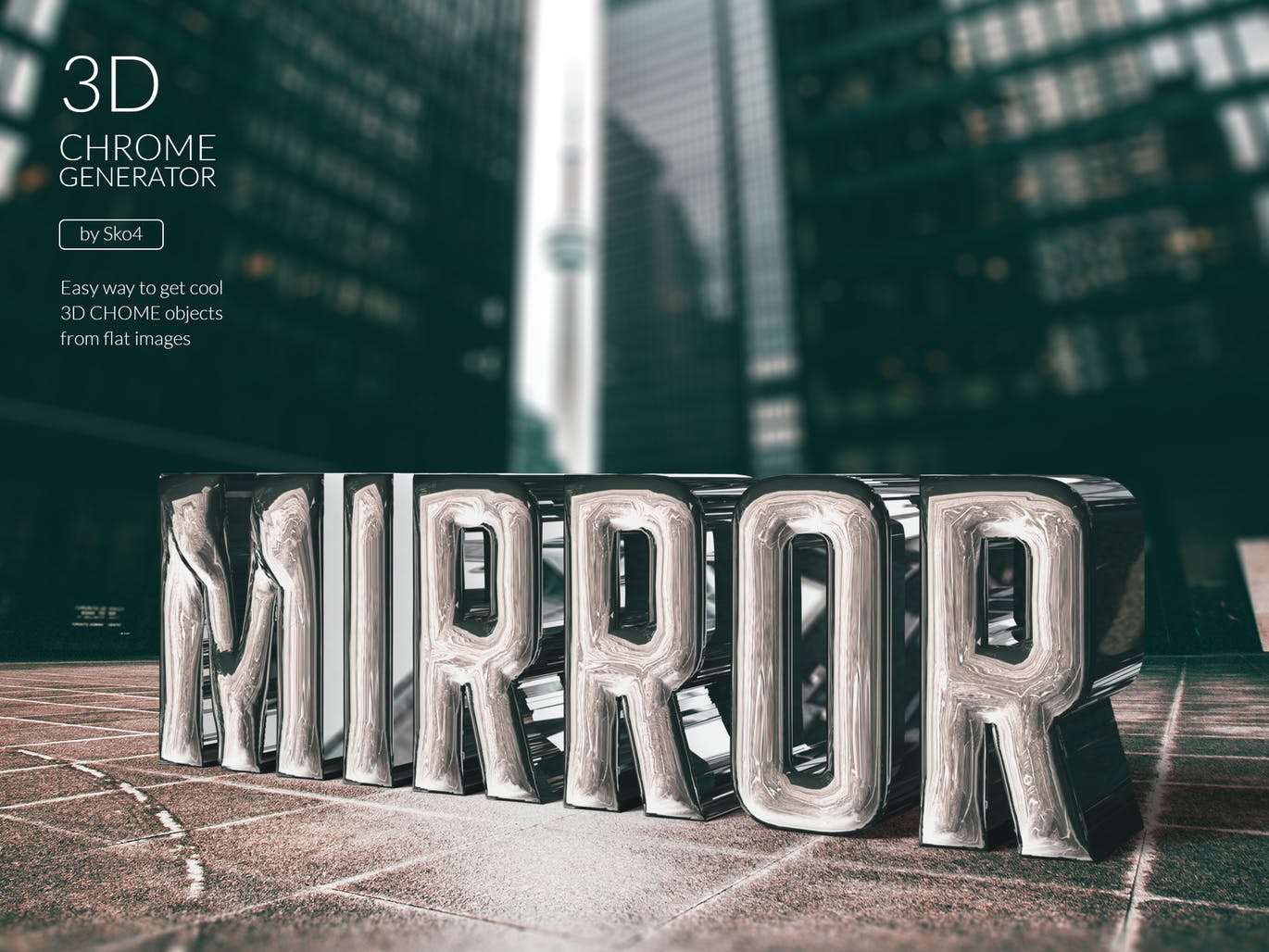 3D金属铬字体特效生成素材库精选PS动作 3D Chrome Generator插图(4)