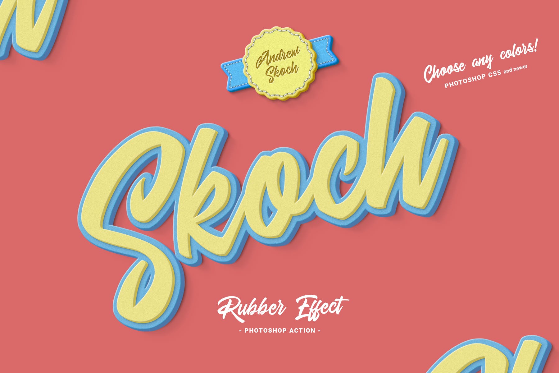橡胶字体特效Photoshop动作 Rubber Photoshop Action插图(1)