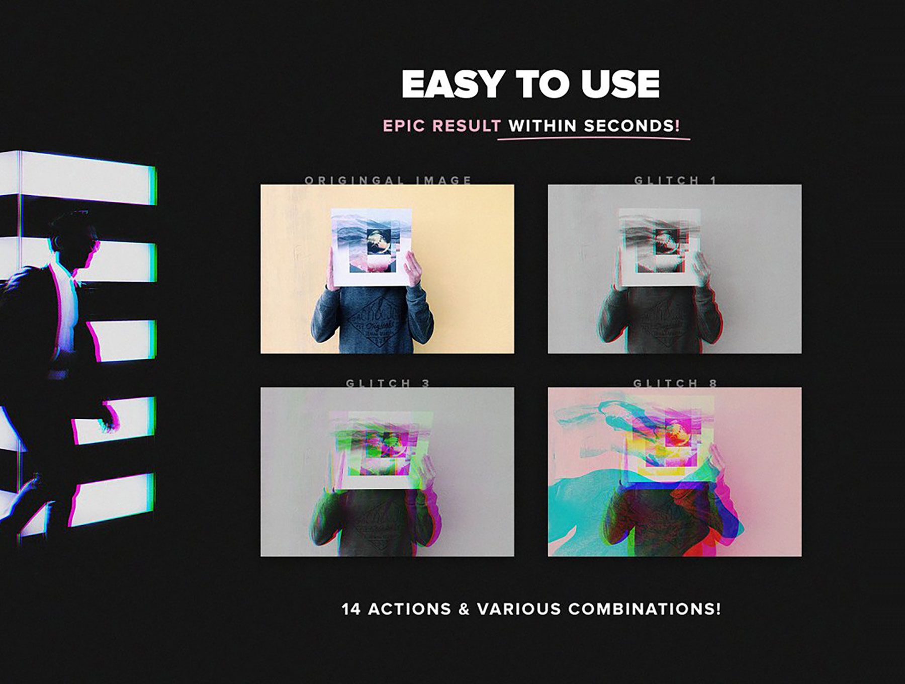 素材库下午茶:小故障/失真特效Photoshop动作插图(3)