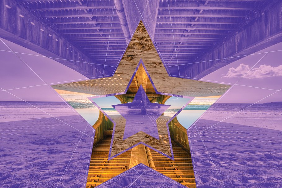 双色调几何形状PSD分层模板 Duotone Geometric Shapes插图(6)