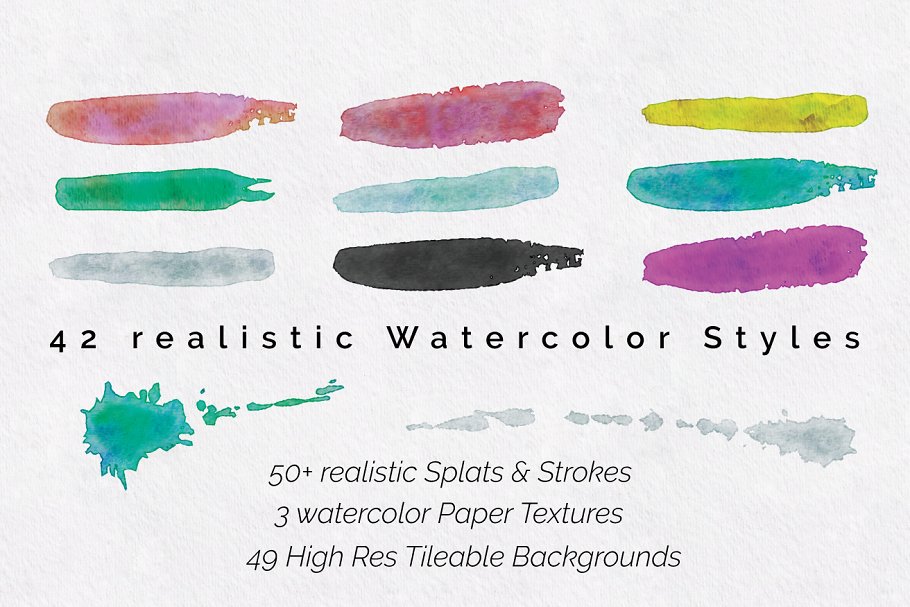 AI插画师必备水彩画设计AI笔刷合集 Watercolor Pro Effects Ai CS5+插图(1)