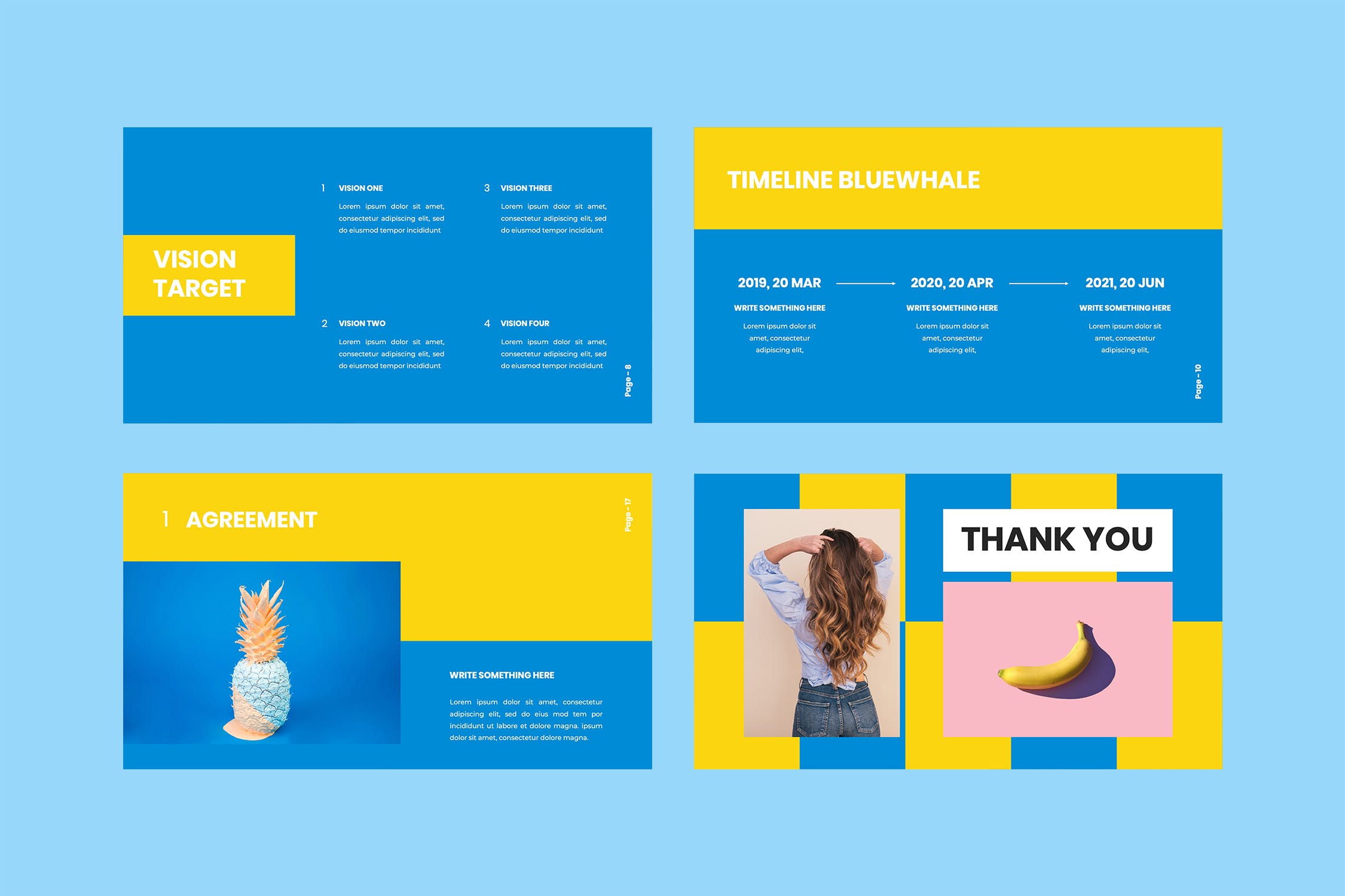 黄蓝配色简约风格素材库精选Keynote模板模板 Bluewhale – Keynote Presentation插图(5)