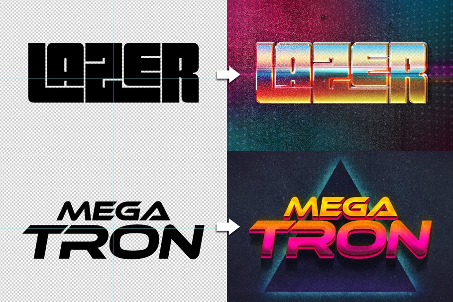 80s年代风格文本风格图层样式 80s Text Effects Minibundle插图(24)