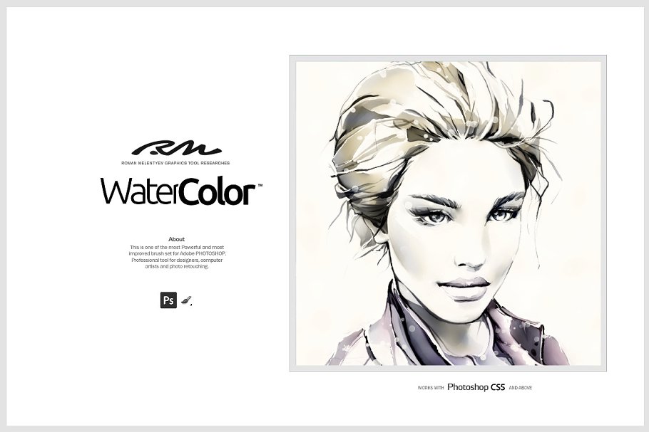 RM出品水彩画笔笔画笔迹PS笔刷包 RM Watercolor插图(2)