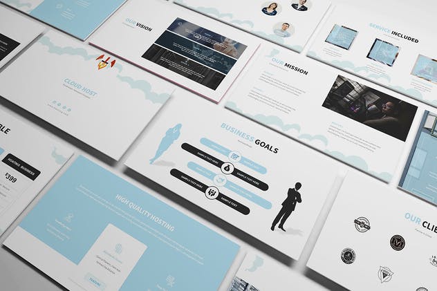 云计算&SEO信息技术服务业务介绍PPT模板 Hosting and SEO Powerpoint Template插图(4)