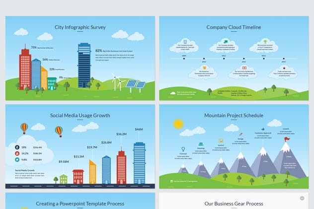 数据信息科技风格PPT幻灯片模板下载 Digital Utopia PowerPoint Template插图(7)