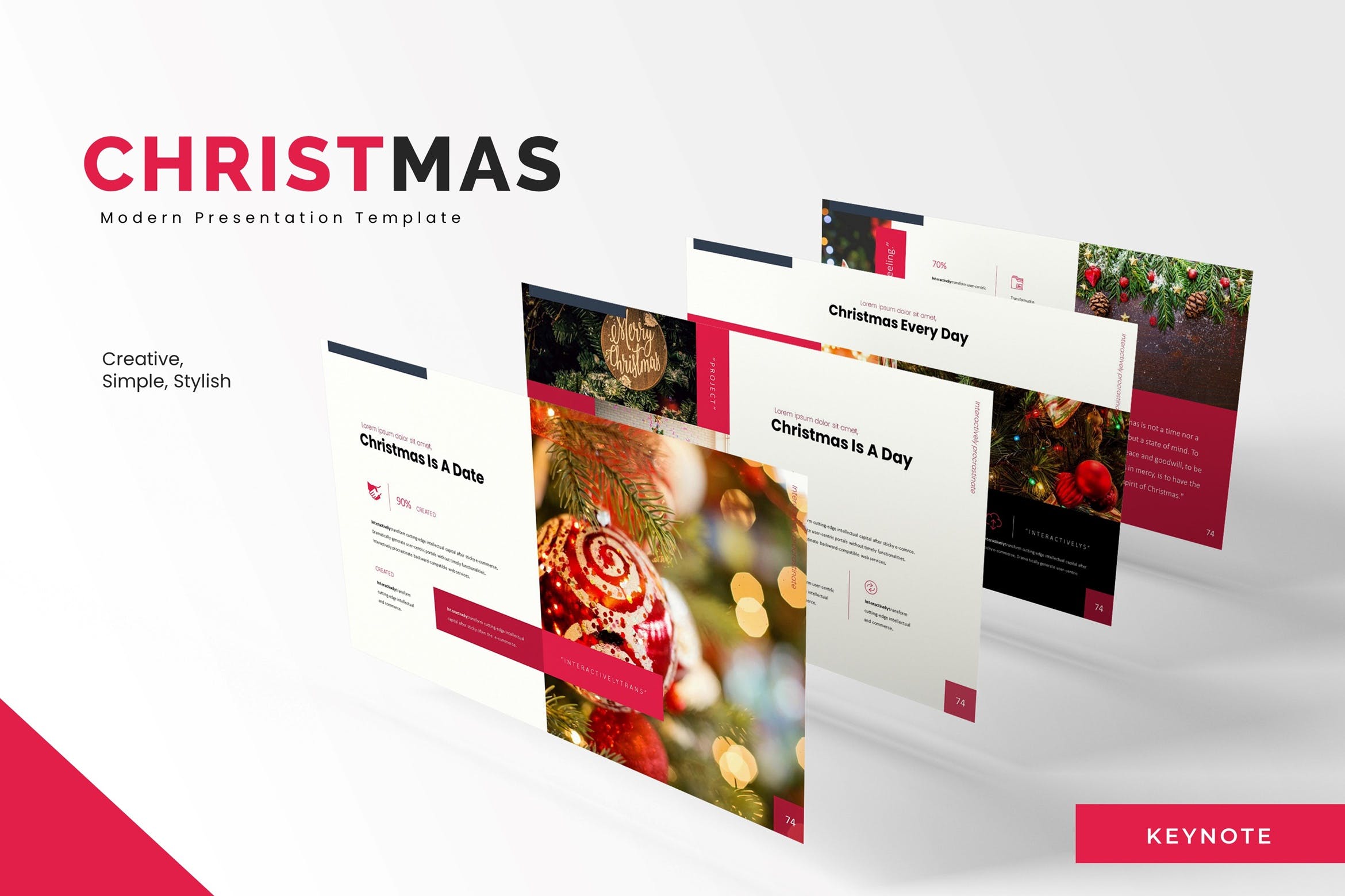 圣诞节节日主题风格Keynote幻灯片模板下载 Christmas – Keynote Template插图