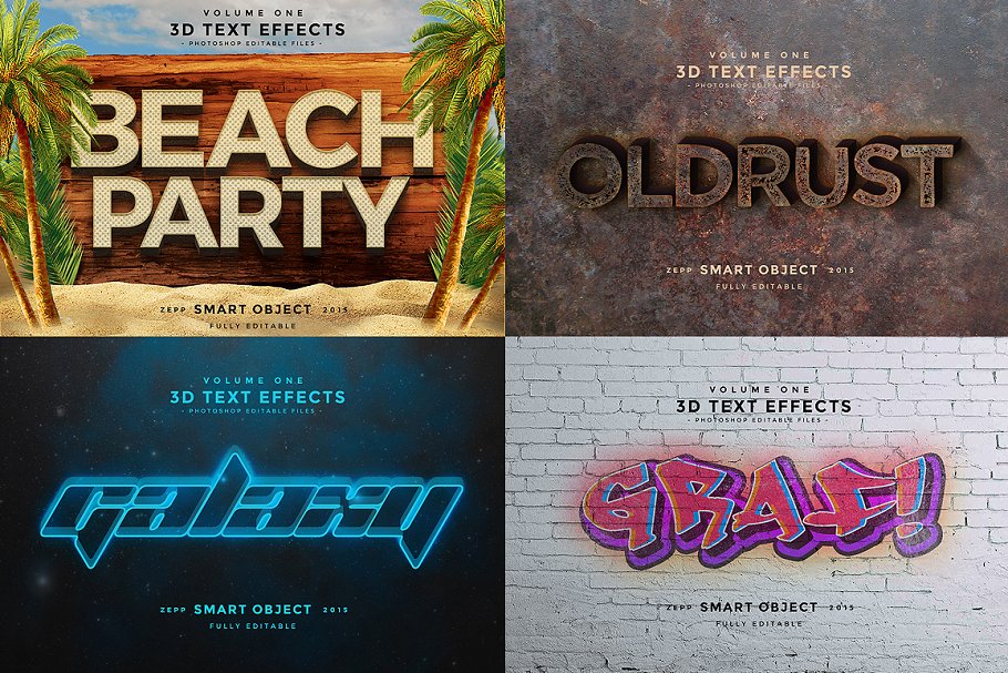 3D 文本图层样式合集 3D Text Effects Vol.2插图(3)