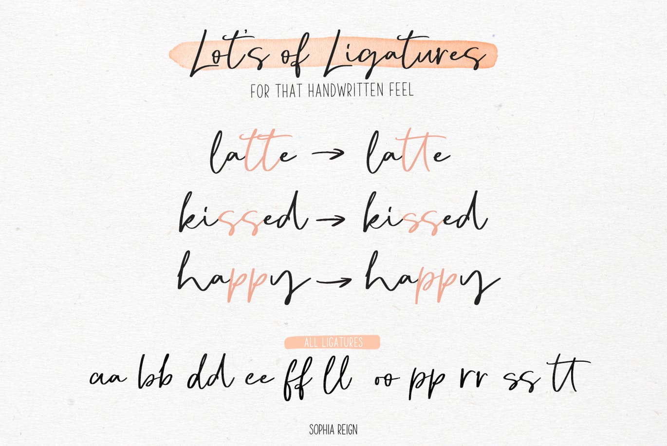 英文钢笔签名字体素材库精选&大写字母正楷字体素材库精选二重奏 Sophia Reign signature font duo插图(8)