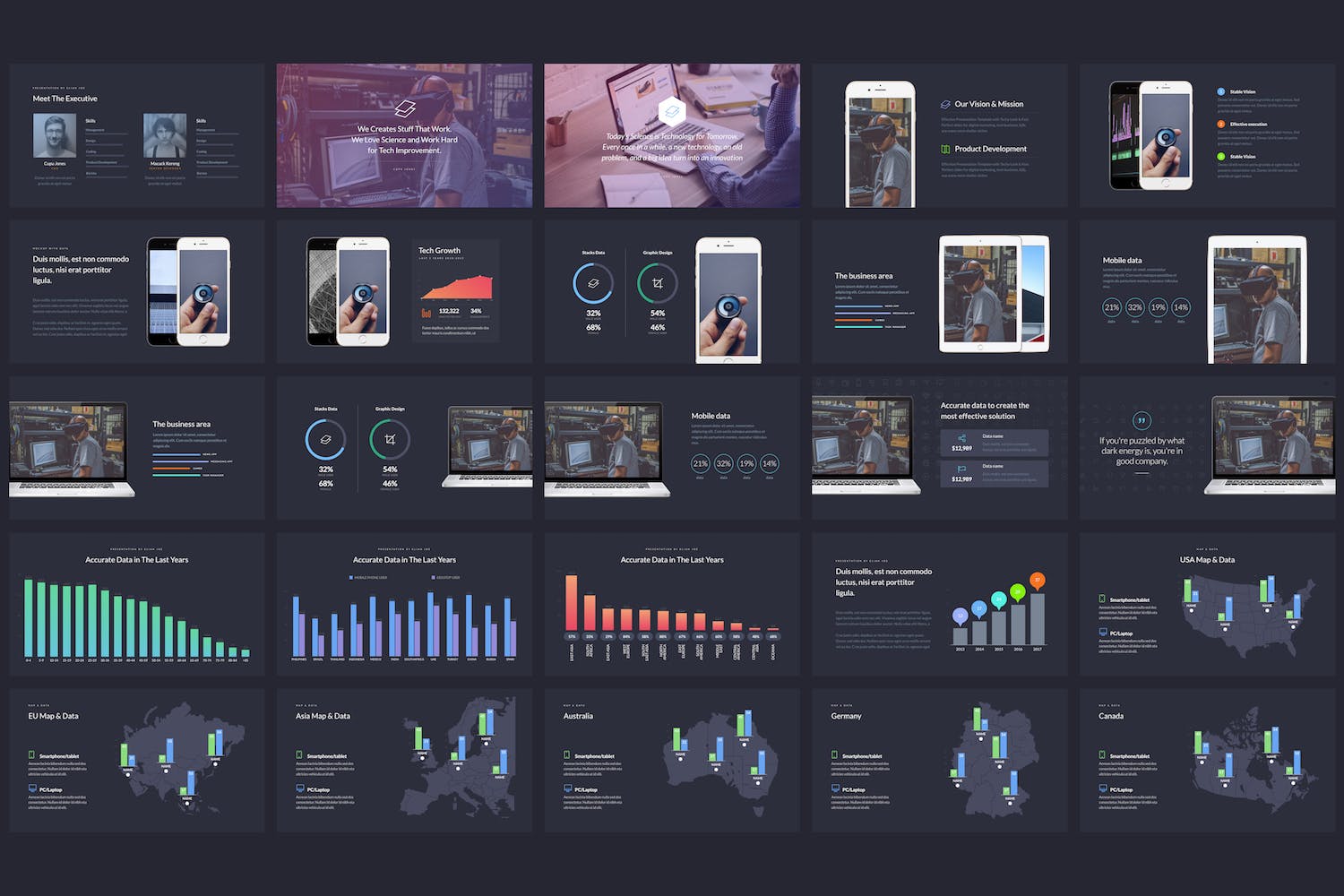 科技主题企业项目介绍素材库精选Keynote模板 Tech – Keynote Template插图(3)
