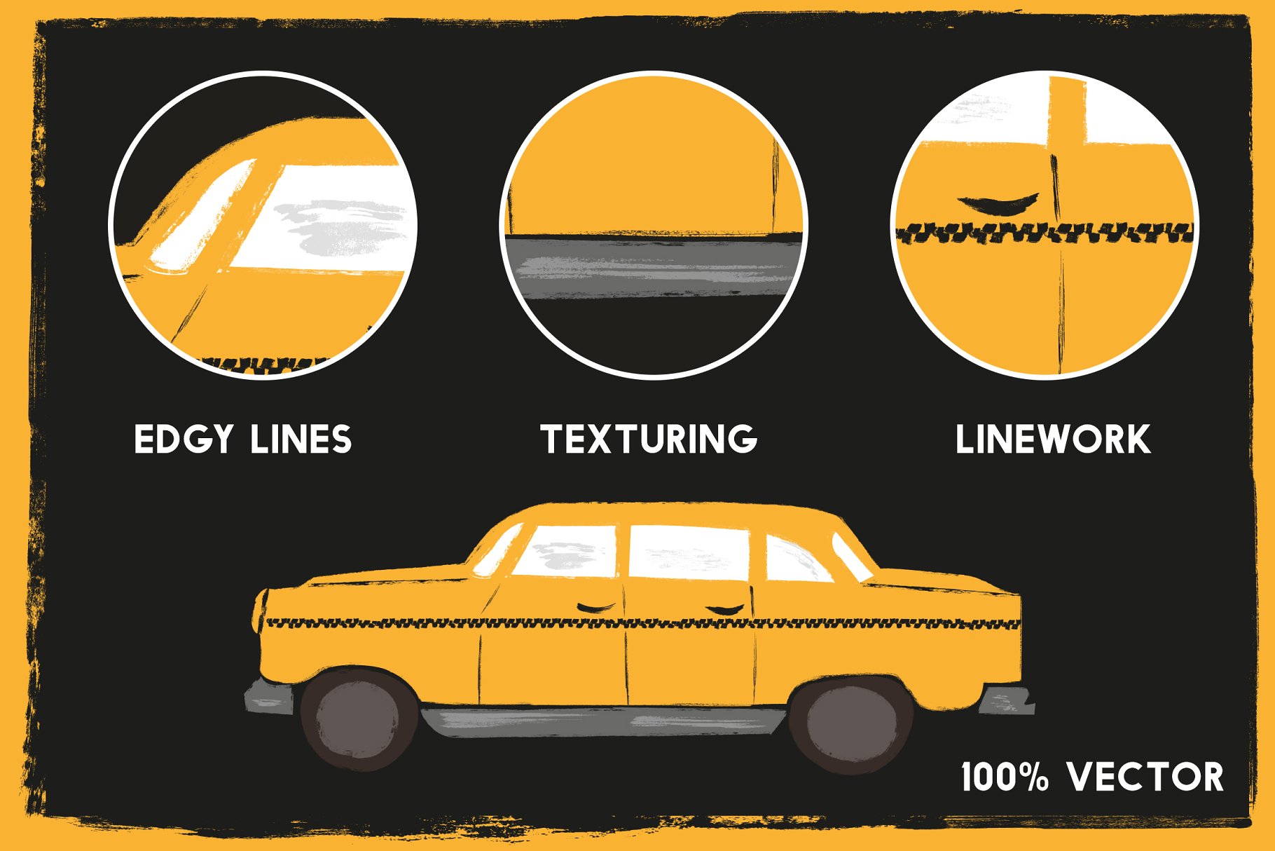 中世纪辊筒印刷滚筒刷油漆效果PS笔刷 Mid-Century – Dry Paint Brushes插图(3)