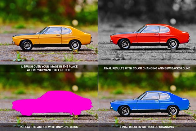 区域色彩海报照片特效PS动作 Selective Color Area Photoshop Action插图(2)