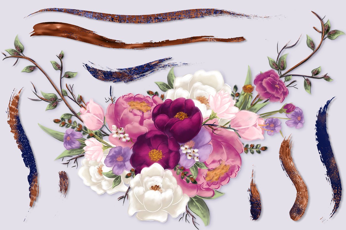 插画家的数字绘画艺术水彩粉墨画笔插图(1)