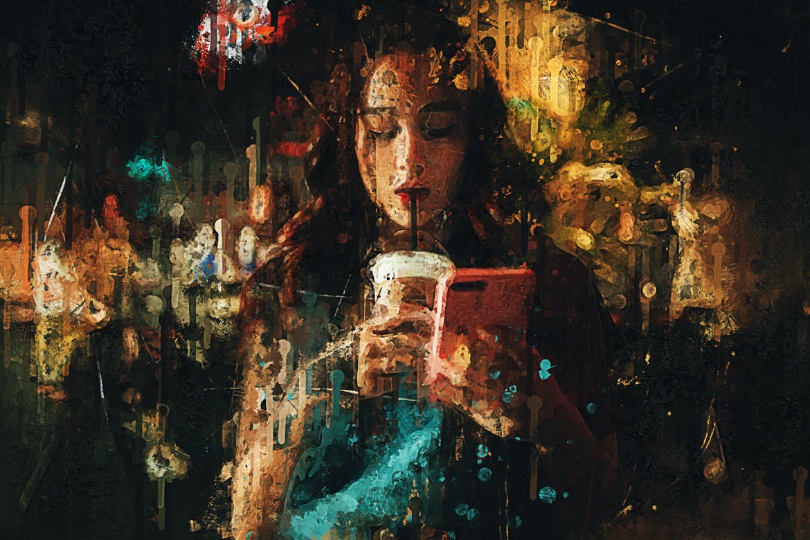 抽象颜料油画效果一键生成PS动作 Painting Photoshop Action插图(2)