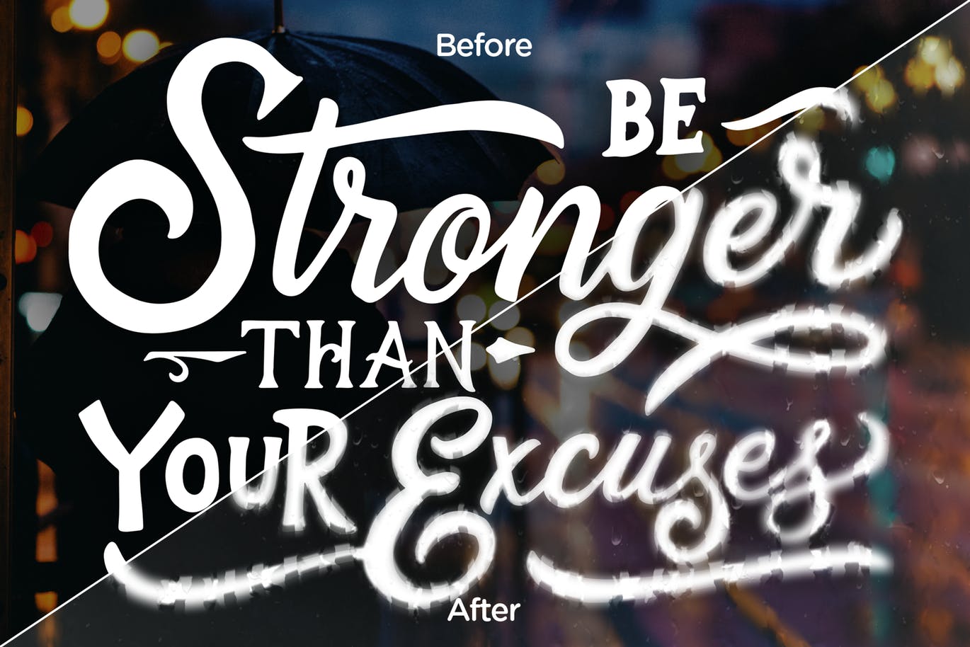 照片快速添加湿玻璃镜面效果PSD模板 Kremun – Wet Glass Photo Effect插图(3)