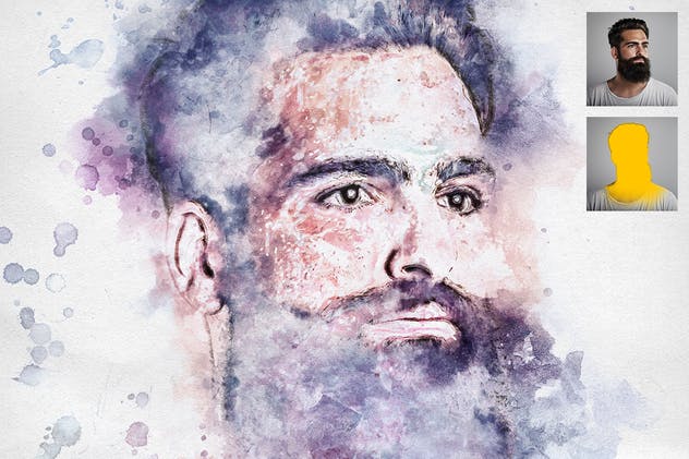 炫彩照片水彩艺术效果生成PS动作 Watercolor Photoshop Action插图(7)