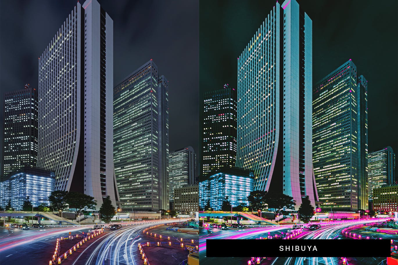 赛博朋克美学效果风格城市夜景摄影处理素材库精选PS动作 8 Cyberpunk Aesthetics Photoshop Actions and LUTs插图(2)