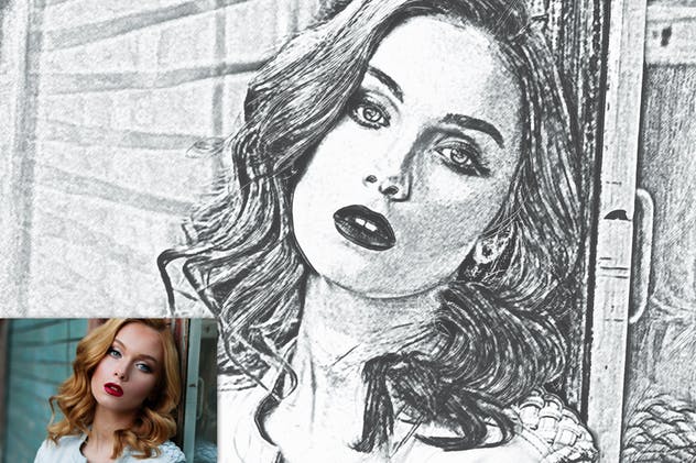 铅笔素描绘画效果生成PS动作 Pencil Sketch Photoshop Actions插图(5)