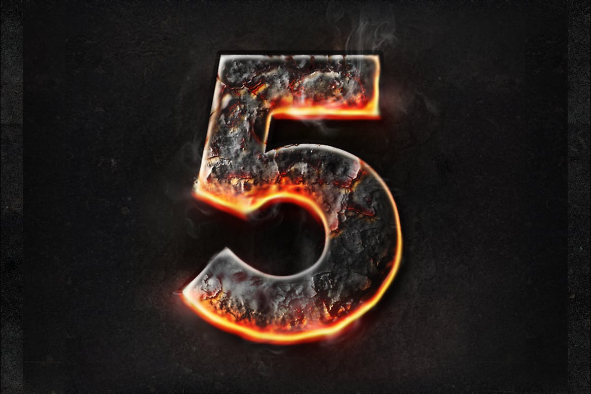 金属镀铬&火焰特效PS图层样式 Chrome & Fire Photoshop Layer Styles插图