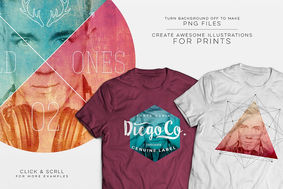 复古嬉皮文化艺术模板 Vintage Hipster Art Templates Bundle插图(17)