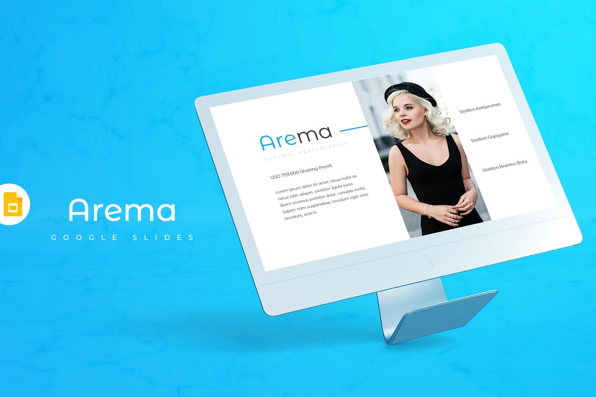 极简主义设计风格多用途Google Slides幻灯片模板 Arema – Google Slides Template插图
